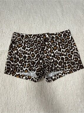 J.CREW Leopard Print Textured Shorts 100% Cotton Size 8